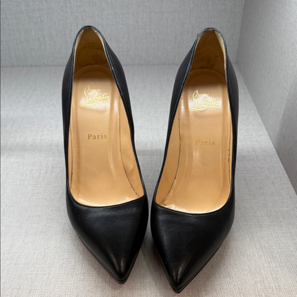 Christian Louboutin Black Leather Stilettos
